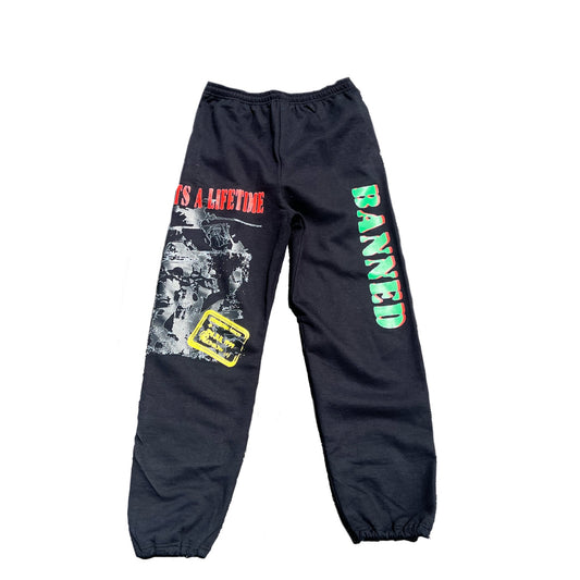 BANNED “Lifetime War” Sweatpants (Black)