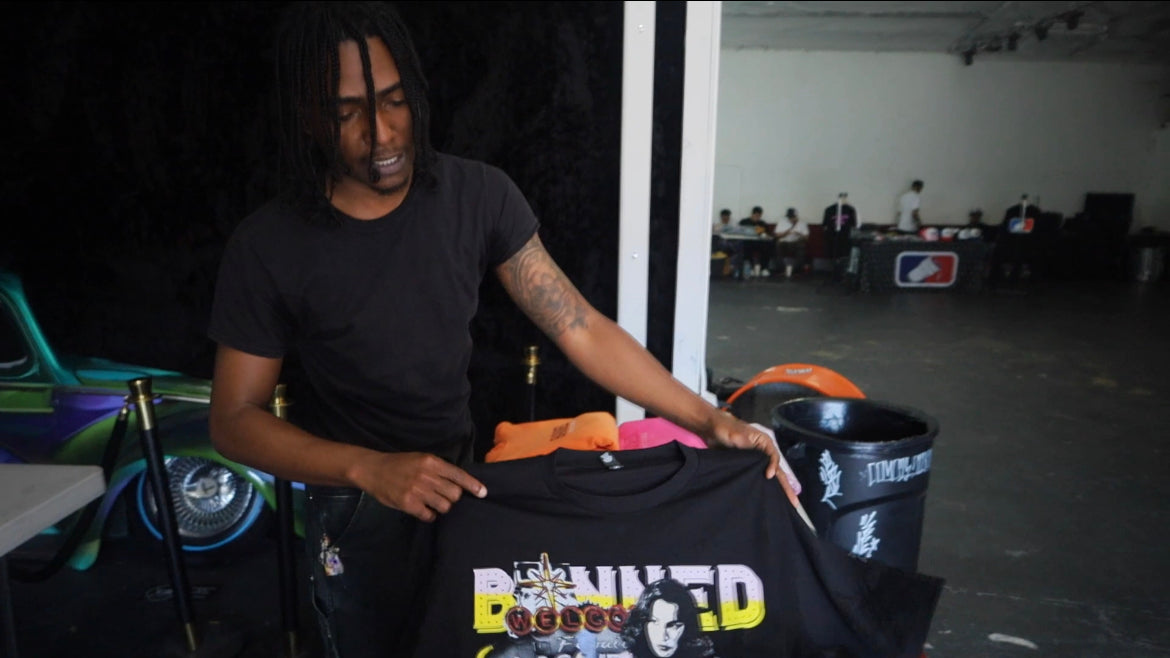 Load video: BANNED4GOOD vendor booth at a pop up in Los Angeles. Networking with other brand owners and customers in person to gain exposure to the brand!