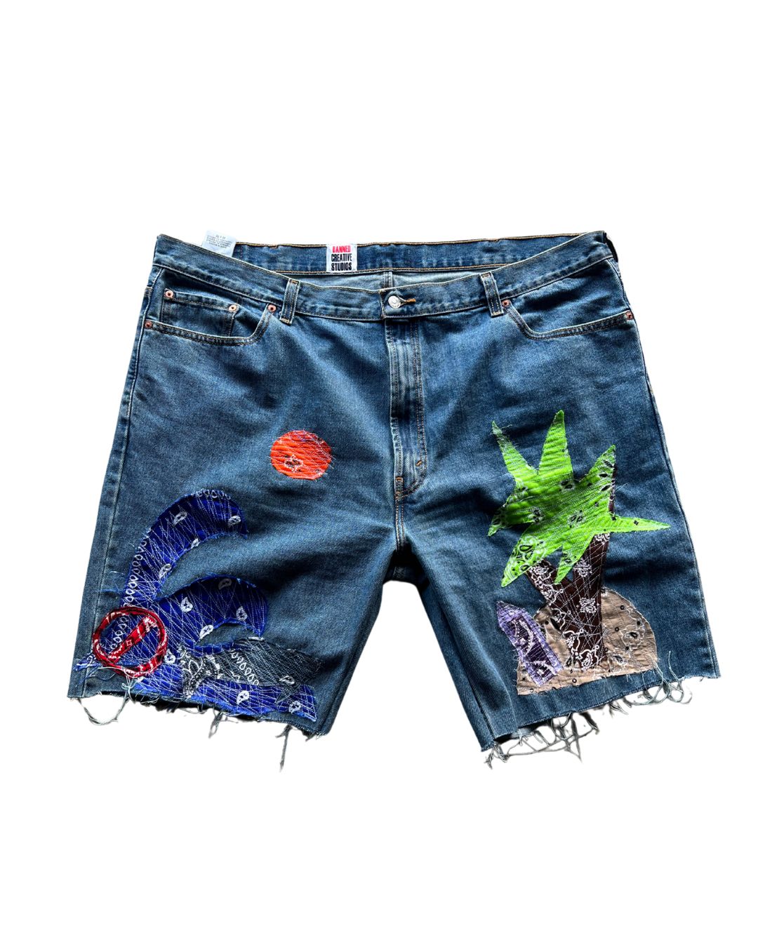 BANNED "LONERS ISLAND" DENIM SHORTS