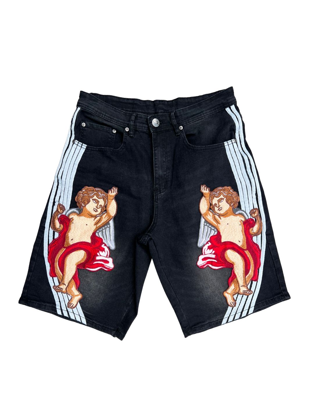 BANNED "ANGELS FLY" DENIM SHORTS