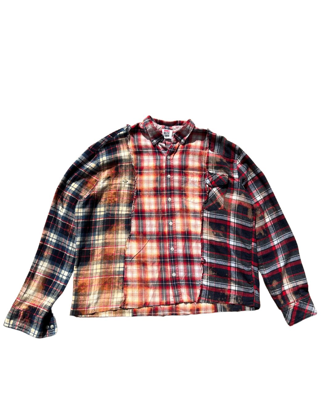 RUST AND THREAD BLEACHED RHINESTONE FLANNEL