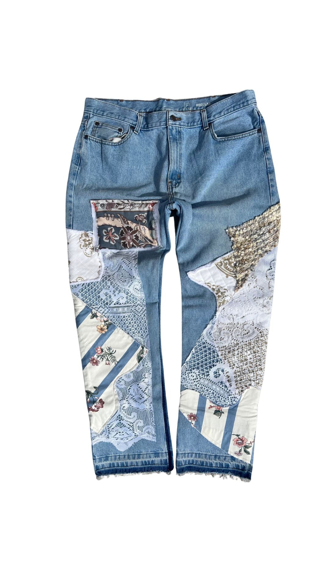BANNED "GRAMMAS TABLE" REWORKED DENIM