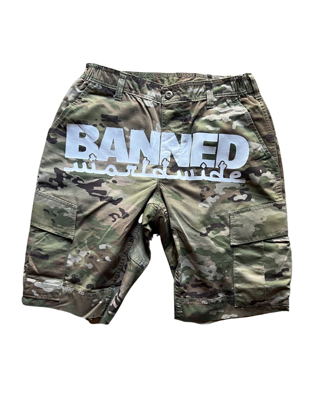 BANNED FIELD UNIT CAMO CARGO SHORTS