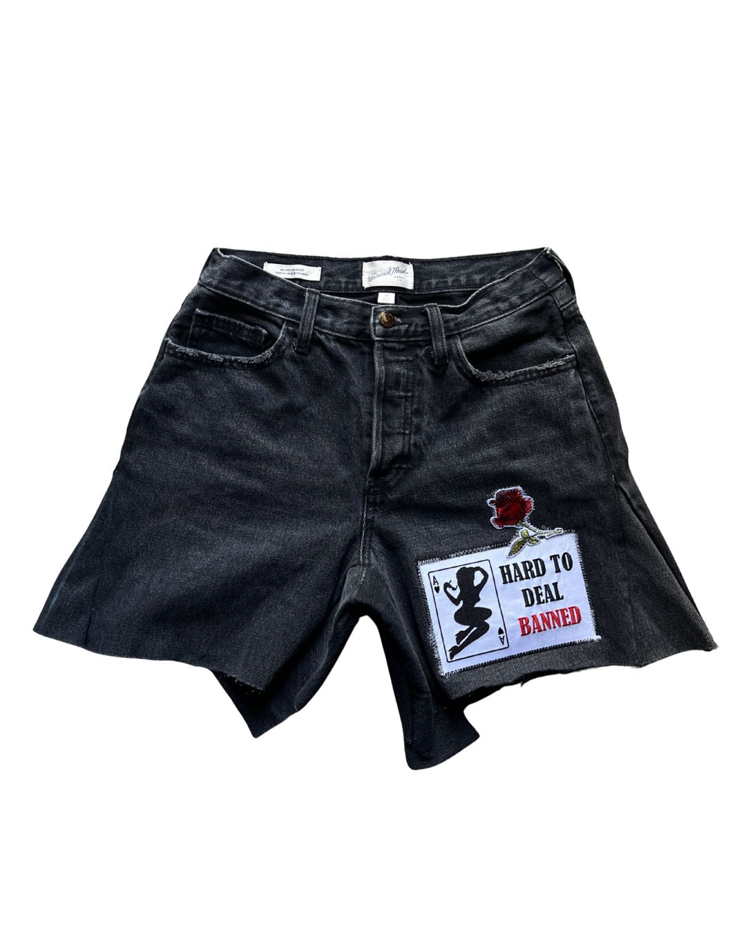 BANNED WMNS "ROSE" FRAG DENIM SHORTS