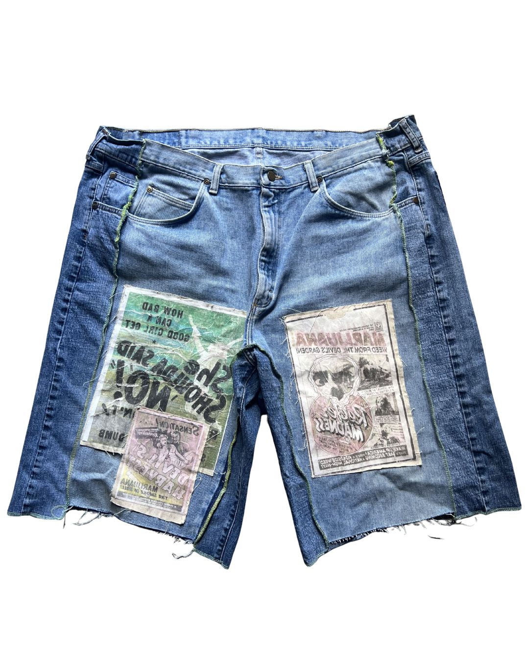 BANNED FRAG POSTER DENIM SHORTS