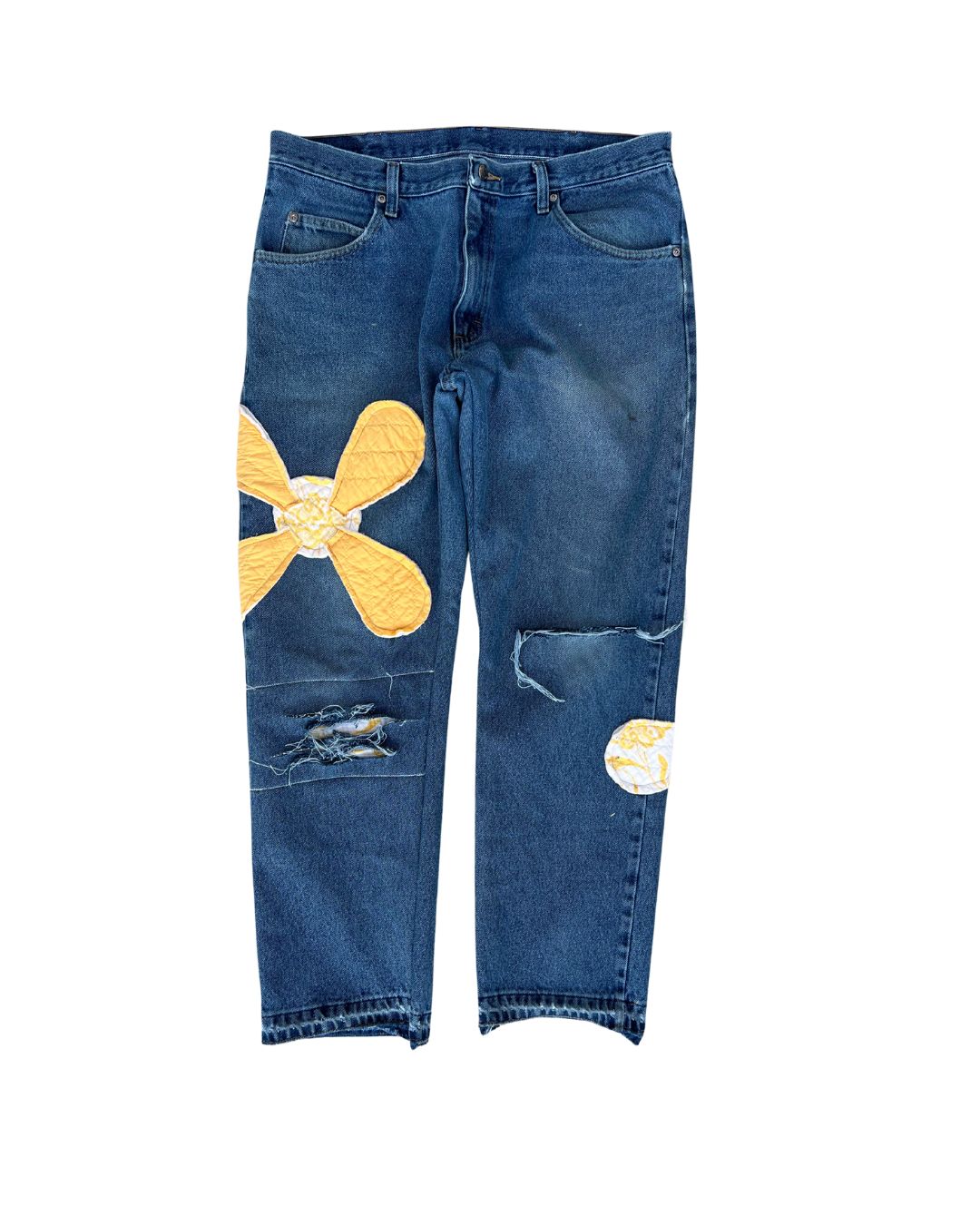 BANNED FLORAL QUILT DENIM