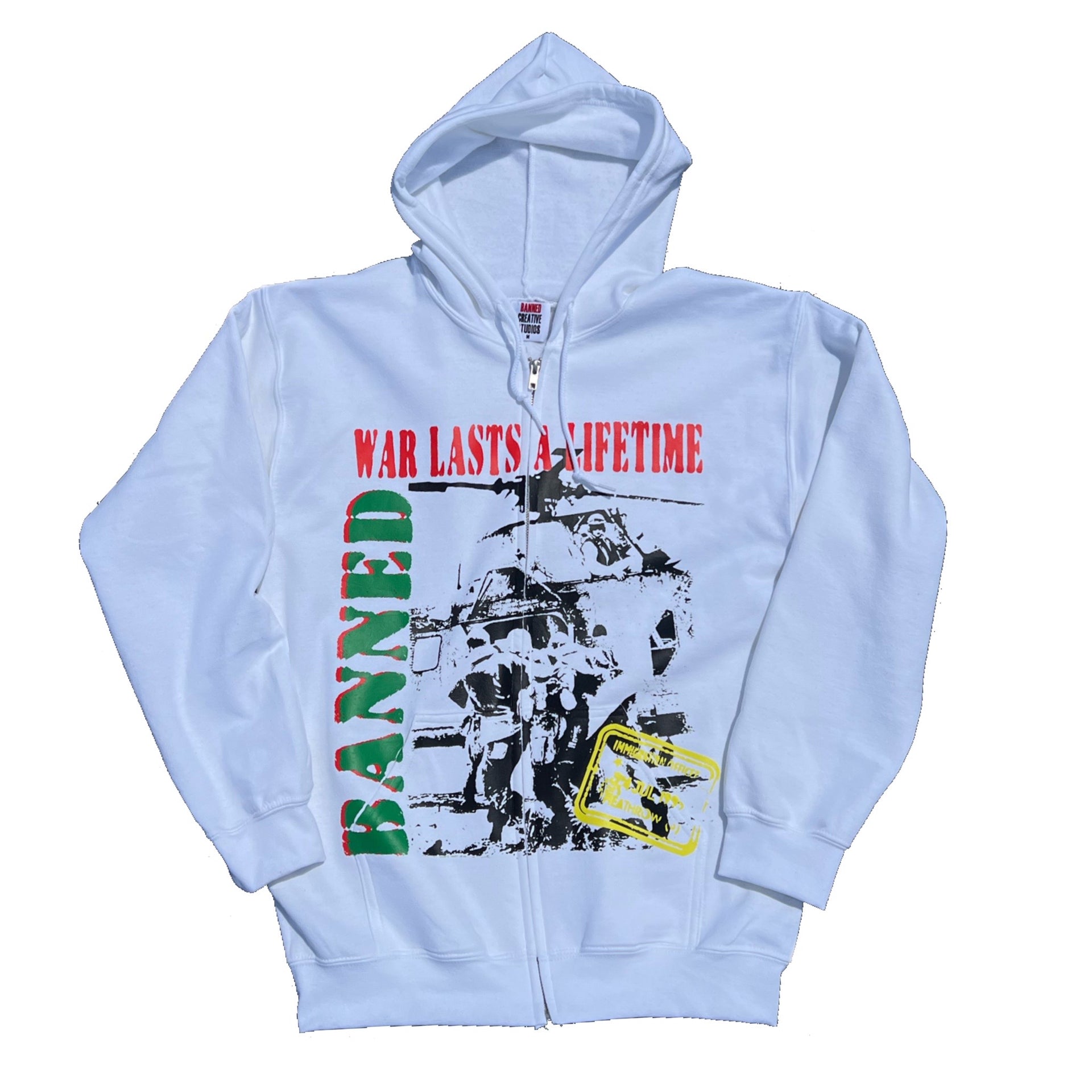 BANNED “Lifetime War” Hoodie (White)