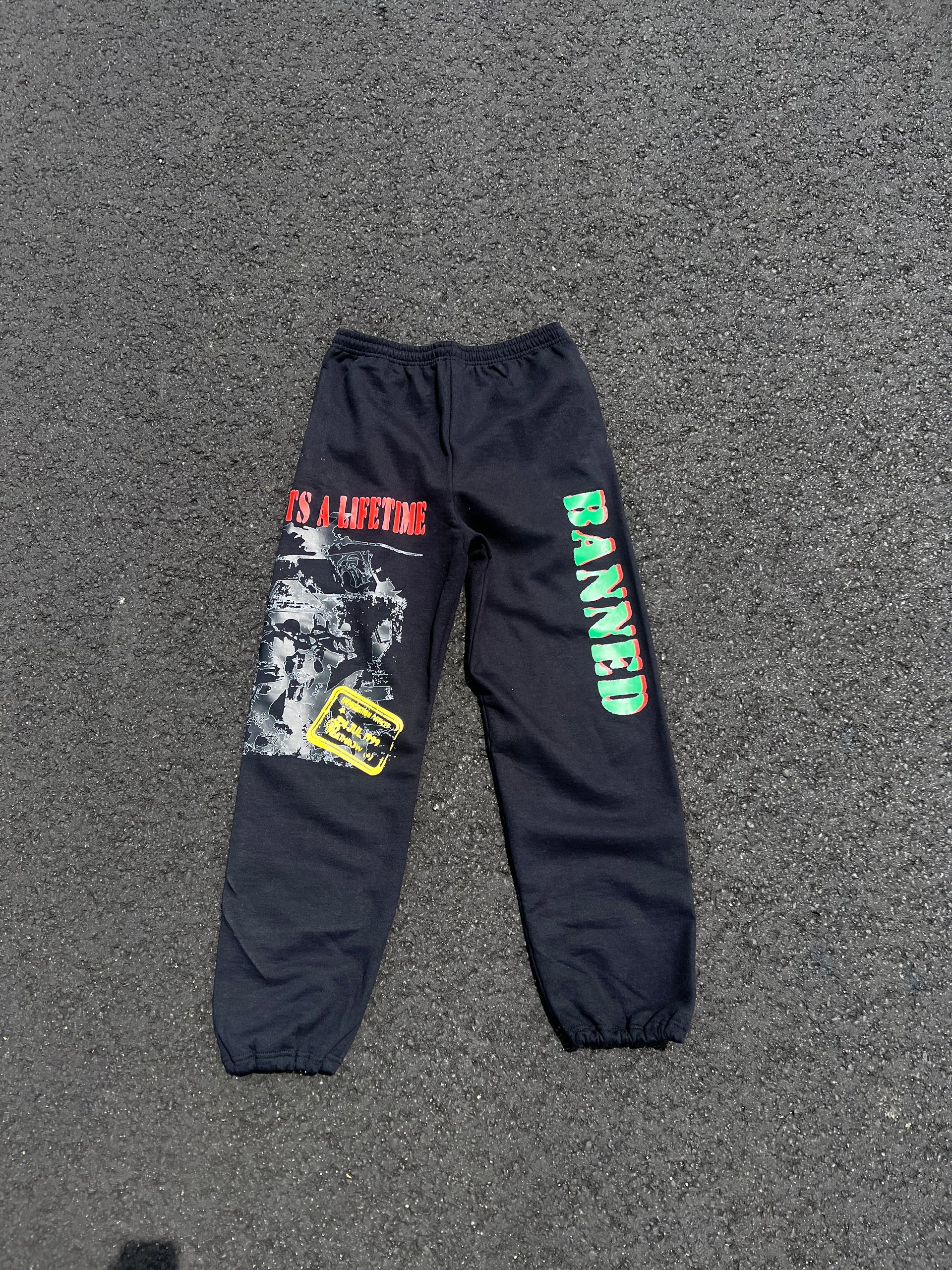 BANNED “Lifetime War” Sweatpants (Black)