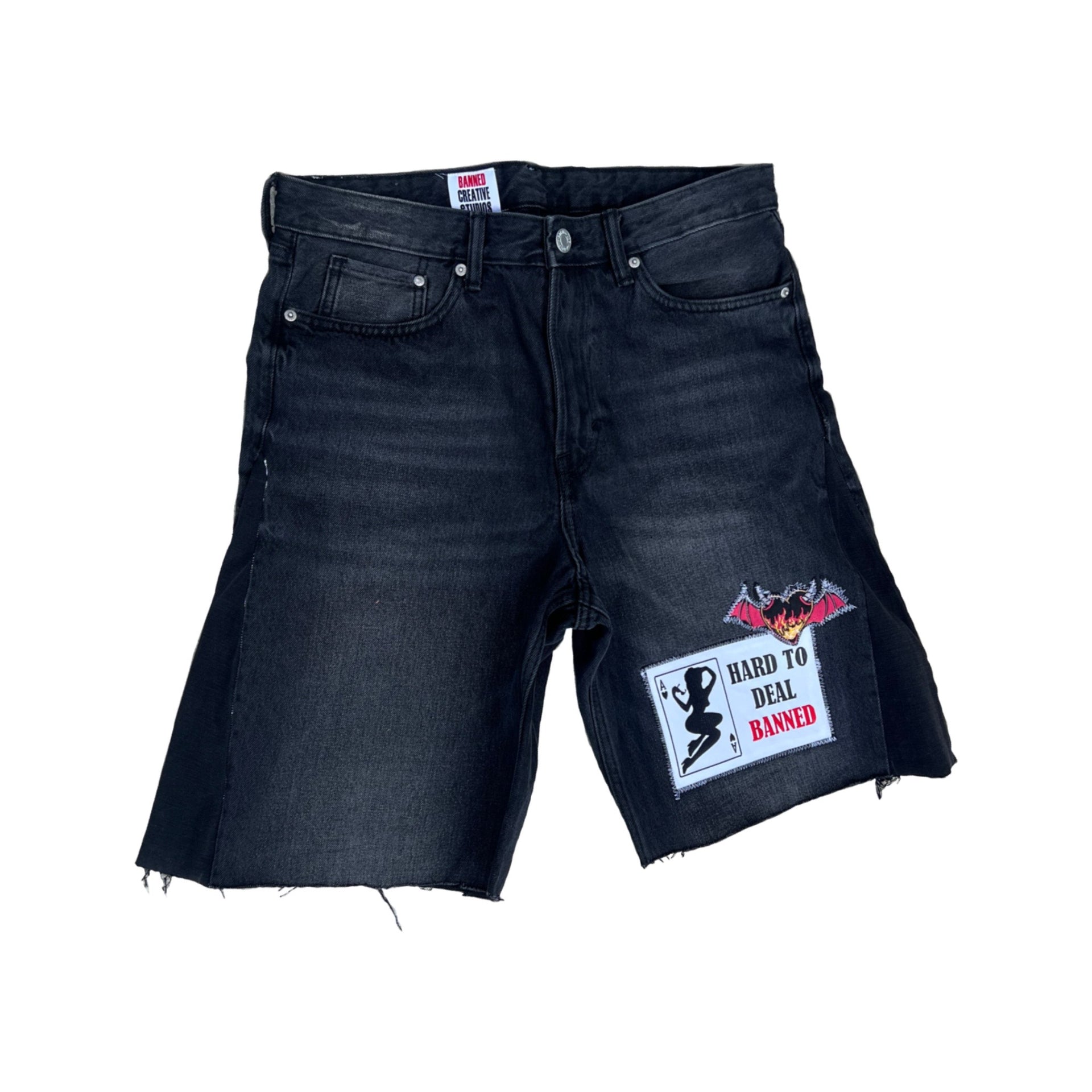 BANNED Baggy Jean "Patchwork" Shorts