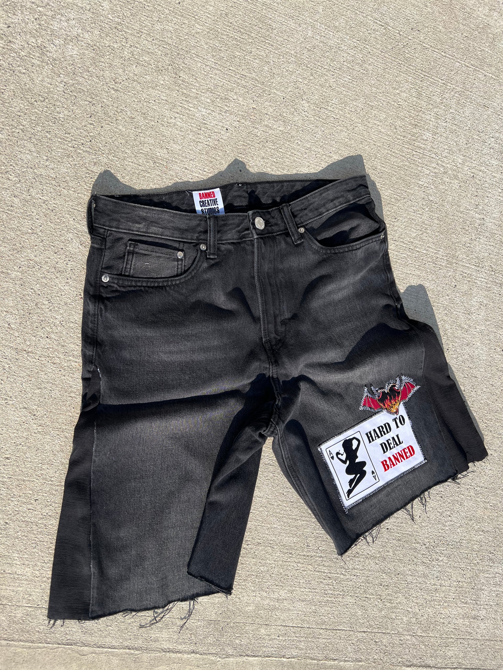 BANNED Baggy Jean "Patchwork" Shorts