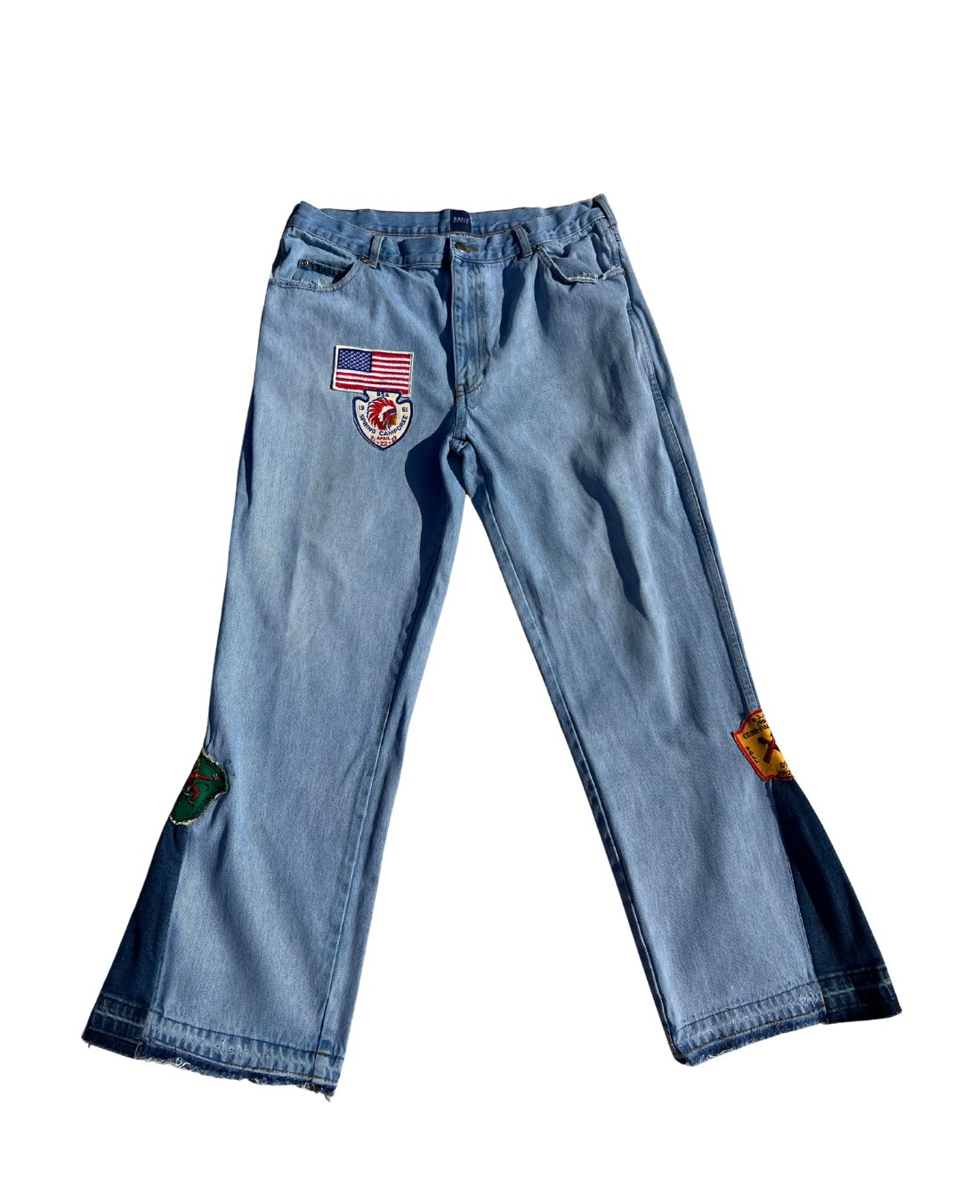 BANNED VARSITY PATCH DENIM LA FLARE 01