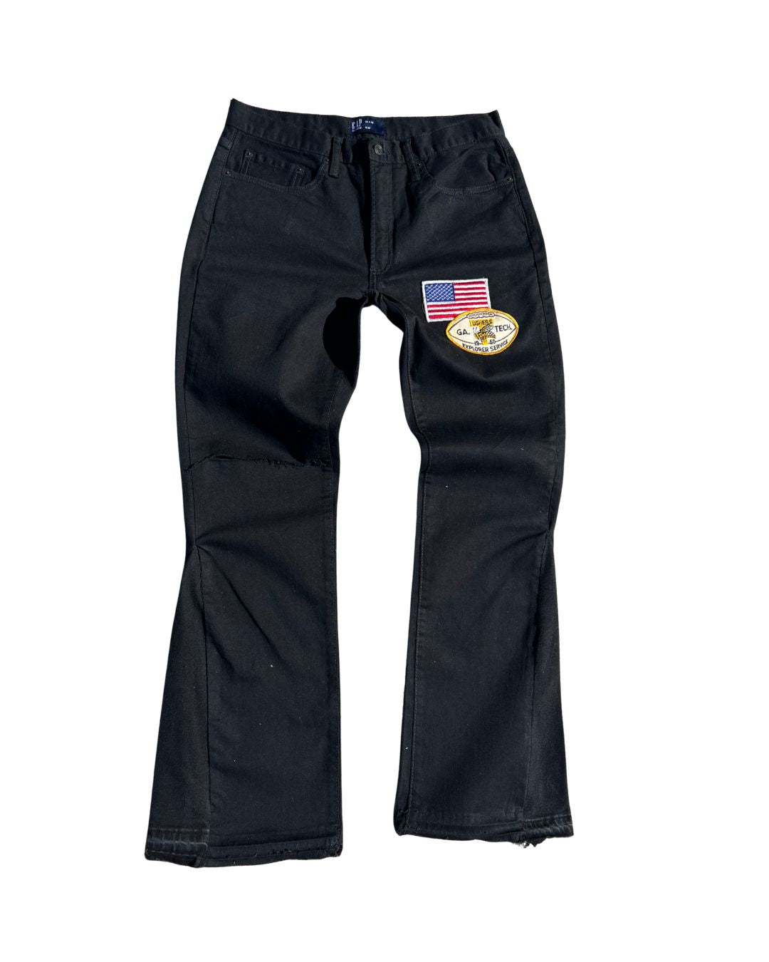 BANNED VARSITY PATCH DENIM LA FLARE 02