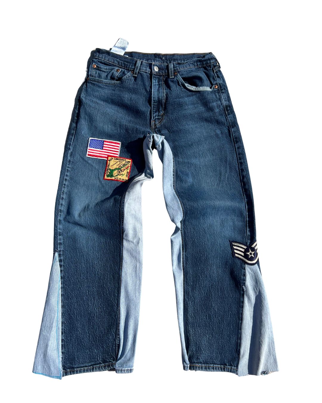 BANNED VARSITY PATCH DENIM LA FLARE 03