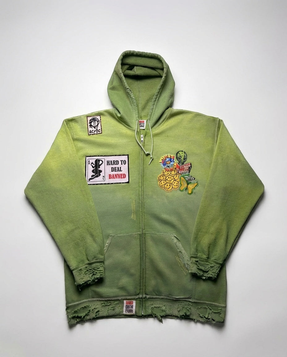 BANNED "KIWI BURST" GRUNGE HOODIE