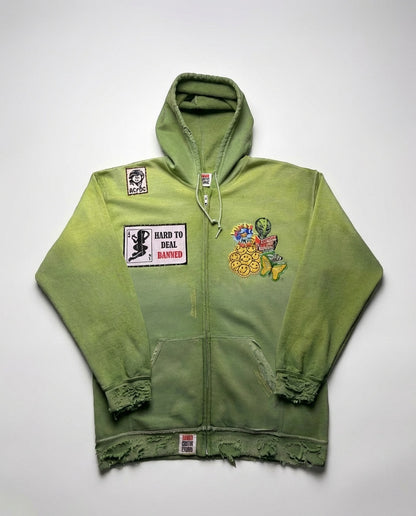 BANNED "KIWI BURST" GRUNGE HOODIE